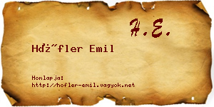 Höfler Emil névjegykártya